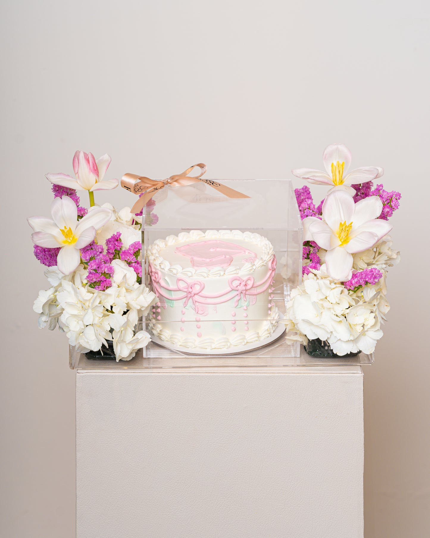 Blush Graduation Cake Box