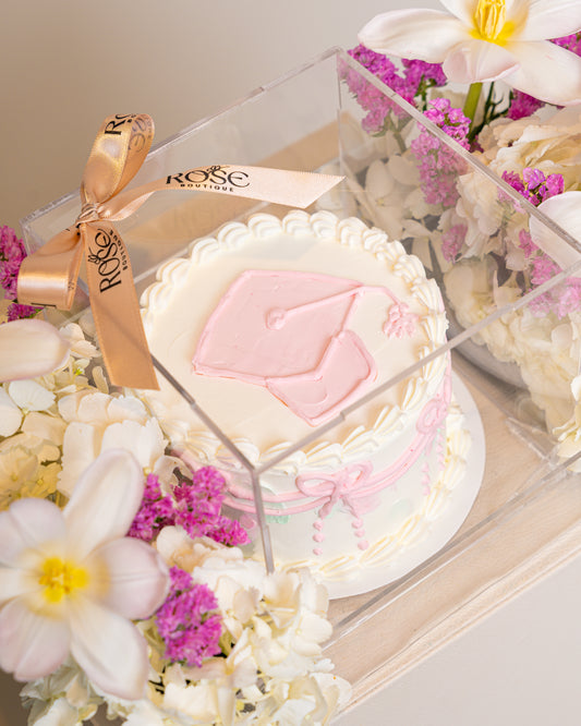 Blush Graduation Cake Box