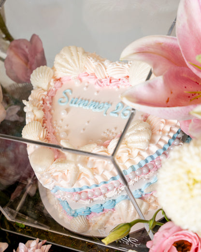 Blush Pearl Floral Cake Basket