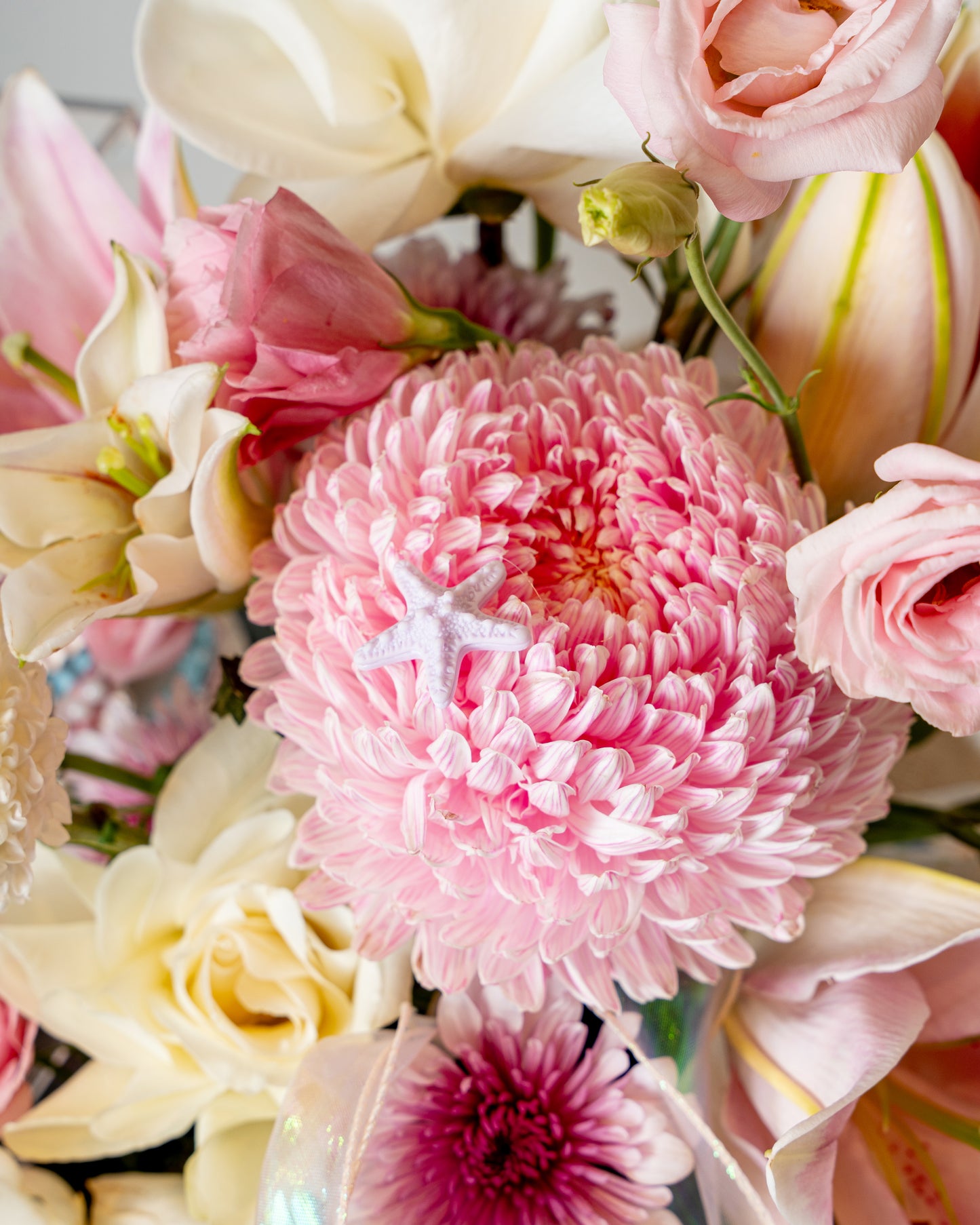 Blush Pearl Floral Cake Basket